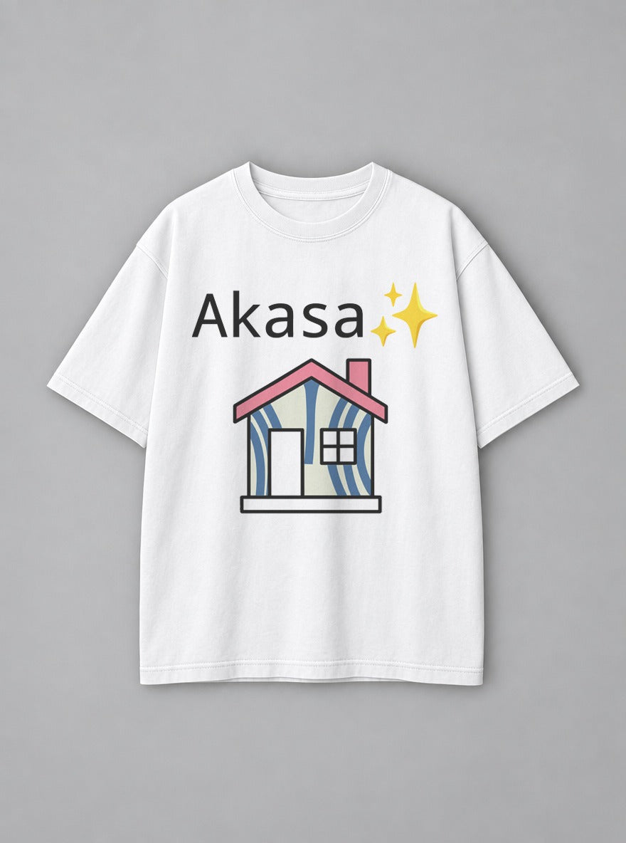 Akasa – White Tee – mockup | Demon Slayer