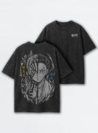 Akaza Duality – Black T-Shirt – mockup | Demon Slayer