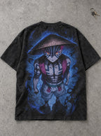 Akaza Hat – Black T-Shirt – flat-lay | Demon Slayer