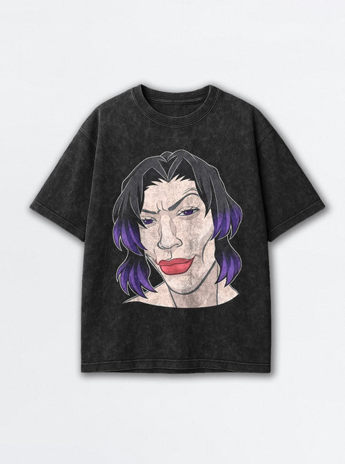 Big Lips Shinobu – Black Acid Wash Tee – mockup | Demon Slayer