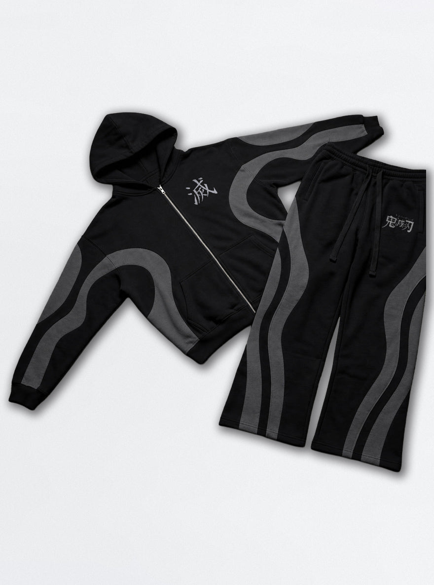 Black & Grey Co-ord Set – Hashira Logo – mockup | Demon Slayer
