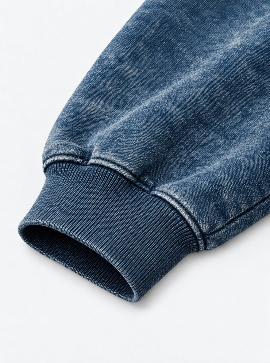 Blue Faded Hoodie – All designs – cuff close up | Demon Slayer