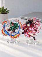 Breathing Style Acrylic Stand – All designs – on a desk | Demon Slayer