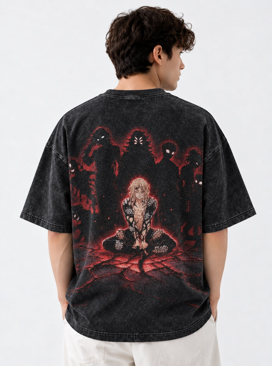 Muzan's Moons – Black T-Shirt – model shot | Demon Slayer