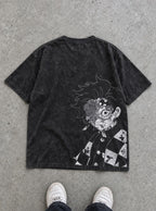Demon Tanjiro – Black T-Shirt – flat-lay | Demon Slayer