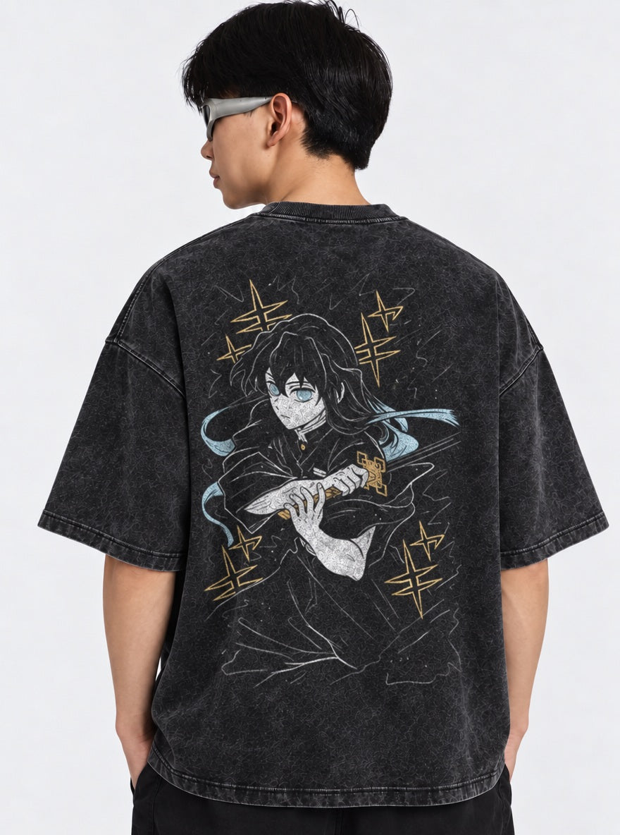 Muichiro Blade – Black T-Shirt – model shot | Demon Slayer