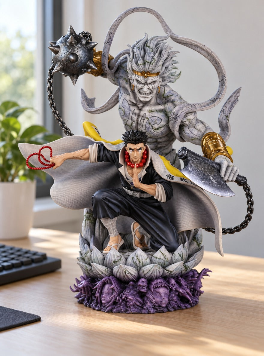 Gyomei Himejima Stone Pillar Figure – on a desk | Demon Slayer