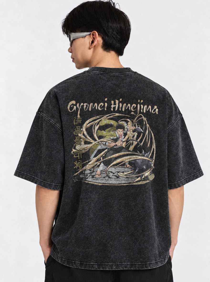 Gyomei Himejima – Black T-Shirt – model shot | Demon Slayer