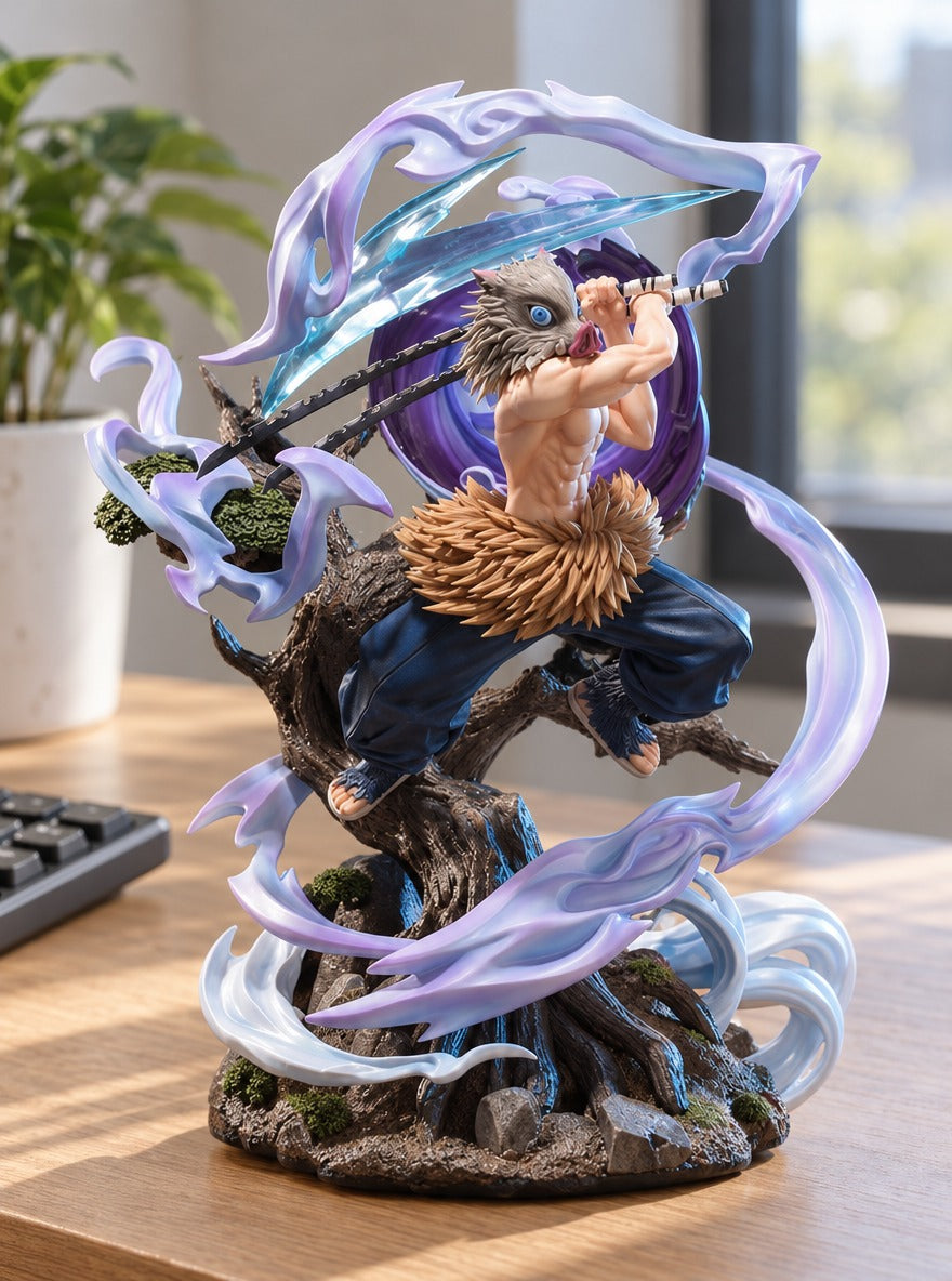 Inosuke Beast Breathing Figure – on a desk | Demon Slayer