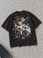 Inosuke Chibi – Black T-Shirt – flat-lay | Demon Slayer