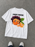 Kamado Tangerine – White Tee – flat-lay | Demon Slayer