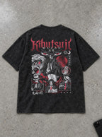 Kibutsuji Muzan – Black T-Shirt – flat-lay | Demon Slayer