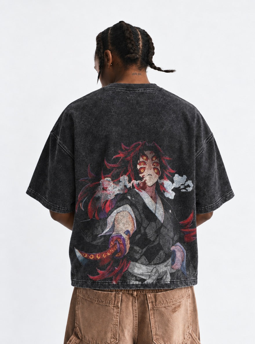 Kokushibo Smoke – Black T-Shirt – model shot | Demon Slayer