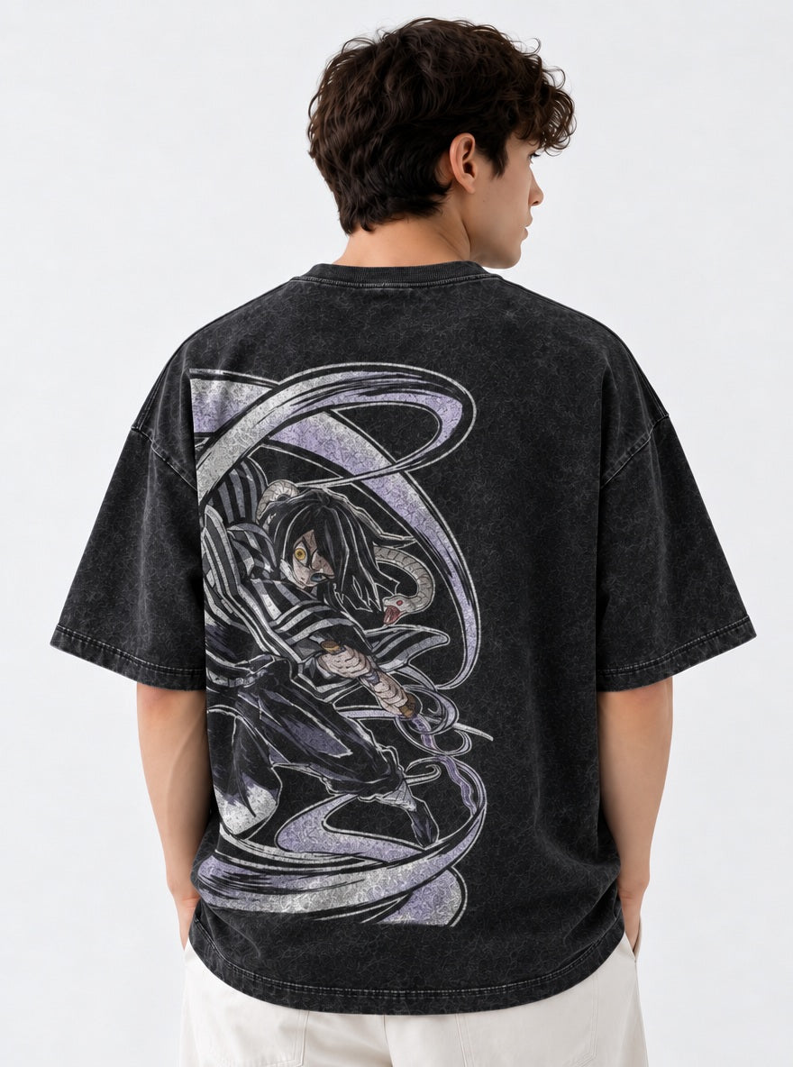Serpent Hashira – Black T-Shirt – model shot | Demon Slayer