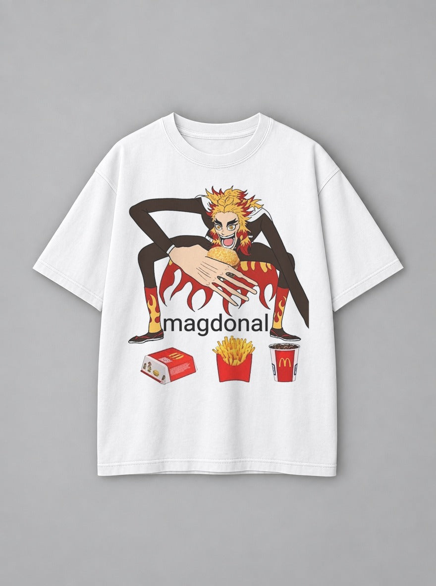 Magdonal Rengoku – White Tee – mockup | Demon Slayer