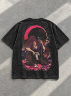Moonlit Blade – Black T-Shirt – flat-lay | Demon Slayer