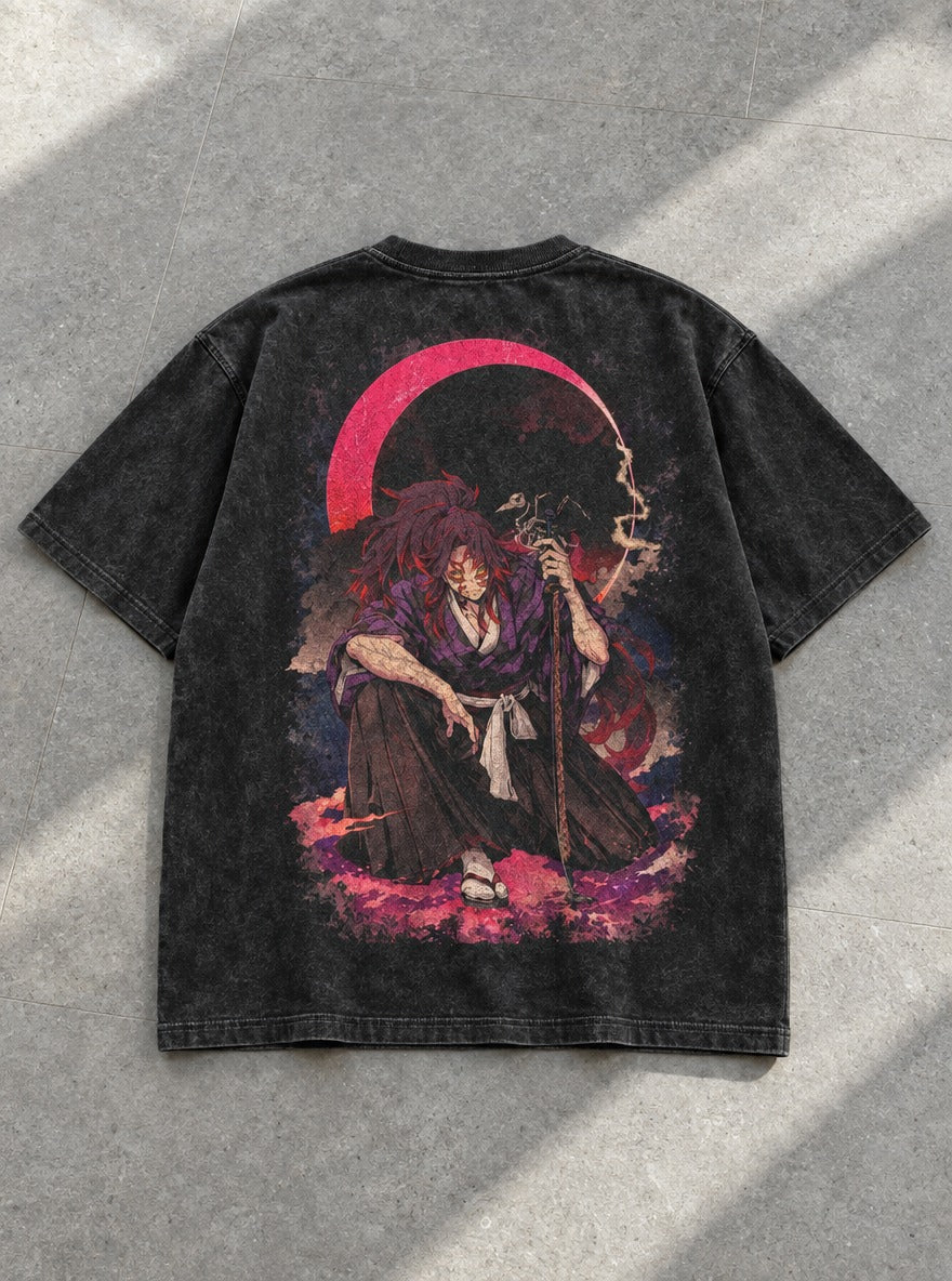 Moonlit Blade – Black T-Shirt – flat-lay | Demon Slayer