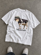 Moozan – White Tee – flat-lay | Demon Slayer