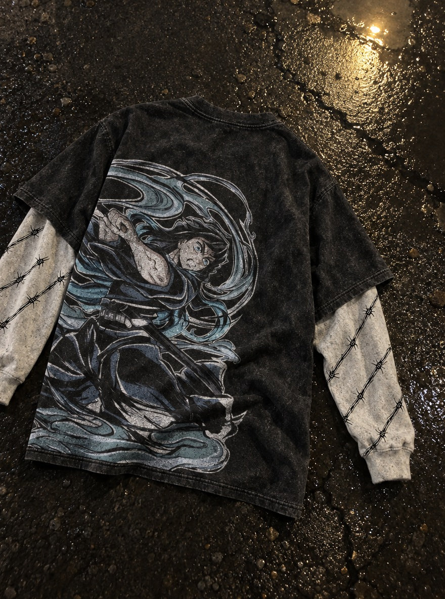 Muichiro Mist – Double Sleeves – flat-lay | Demon Slayer