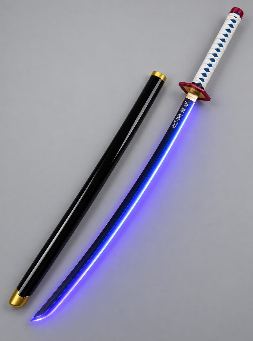 Nichirin LED Light-Up Katana – Giyu – with scabbard | Demon Slayer