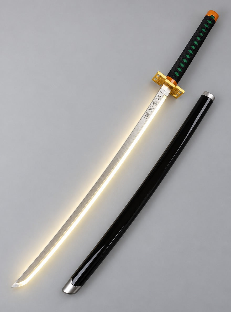 Nichirin LED Light-Up Katana – Muichiro – White – with scabbard | Demon Slayer
