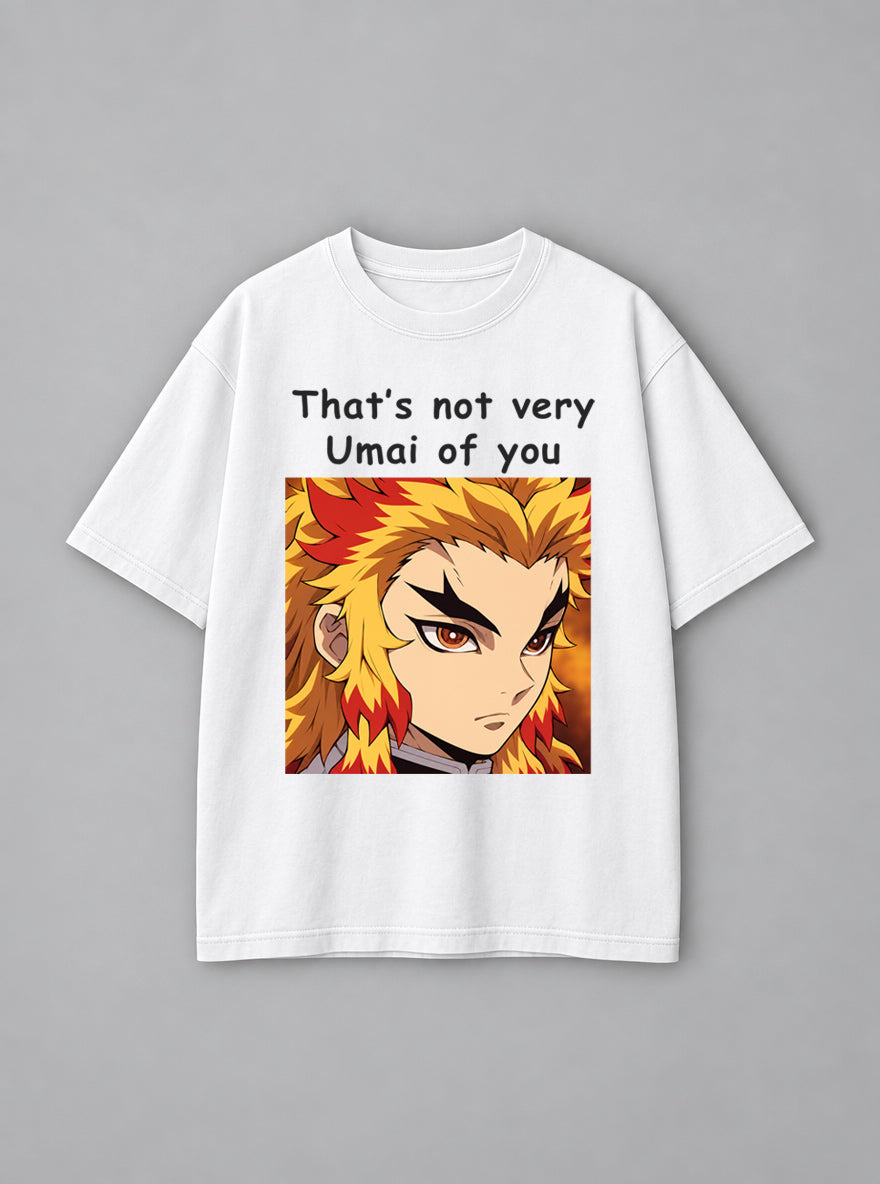Not Very Umai – White Tee – mockup | Demon Slayer