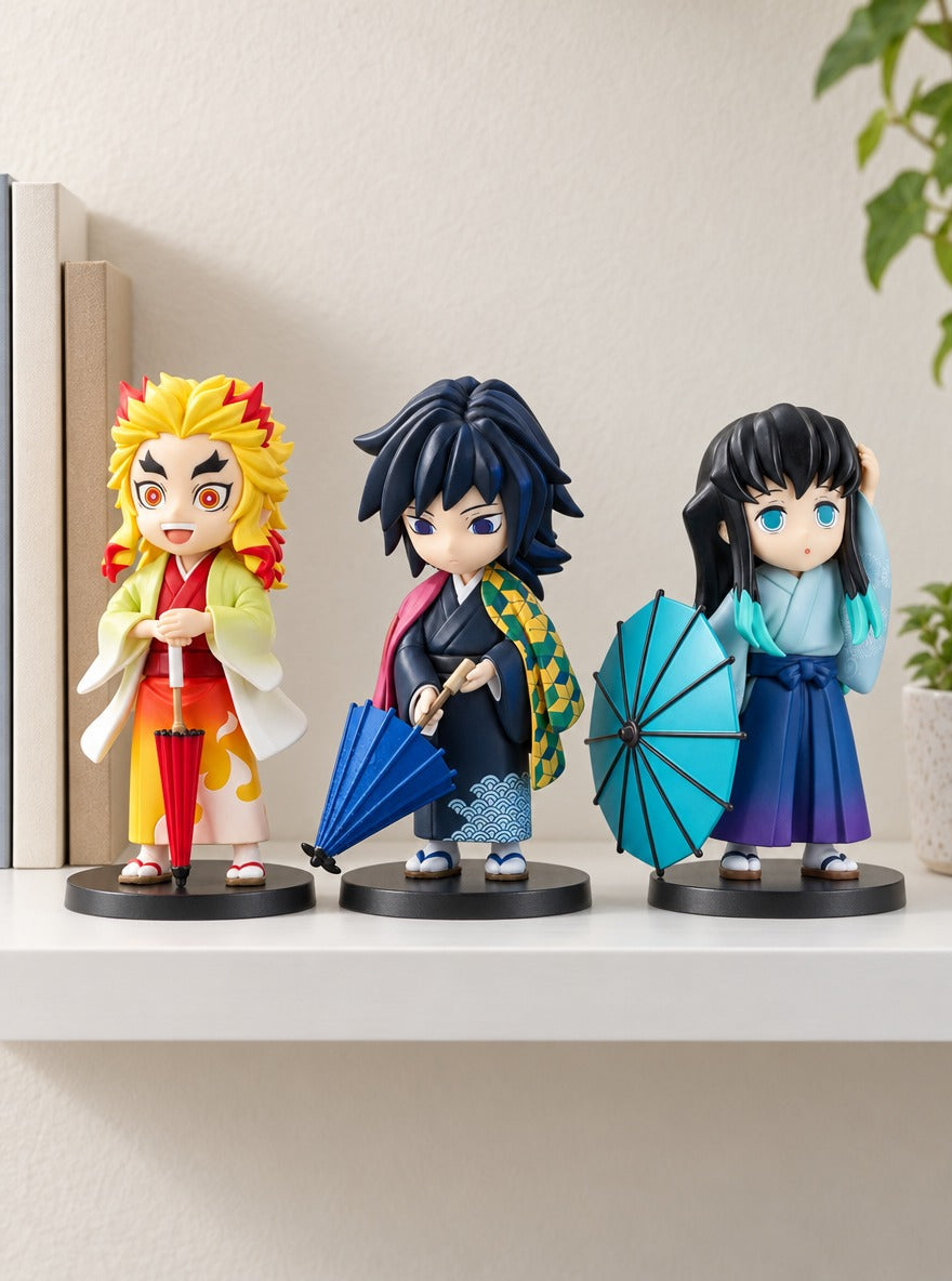 Rainy Day Parasol Mini Figure – All designs – on a shelf | Demon Slayer