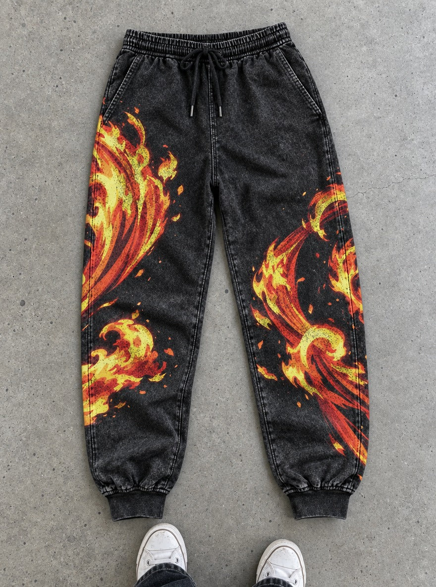 Flame Breathing Joggers – Flame Breathing Joggers – flat-lay | Demon Slayer