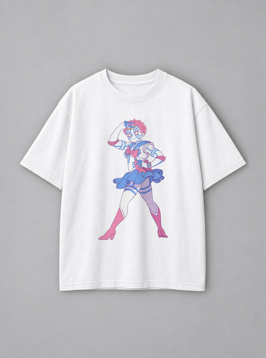 Sailor Akaza – White Tee – mockup | Demon Slayer