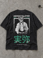 Sanemi Frame – Black T-Shirt – flat-lay | Demon Slayer
