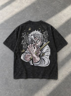 Sanemi Scars – Black T-Shirt – flat-lay | Demon Slayer