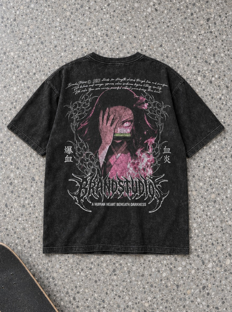 Silent Bloom – Black T-Shirt – flat-lay | Demon Slayer