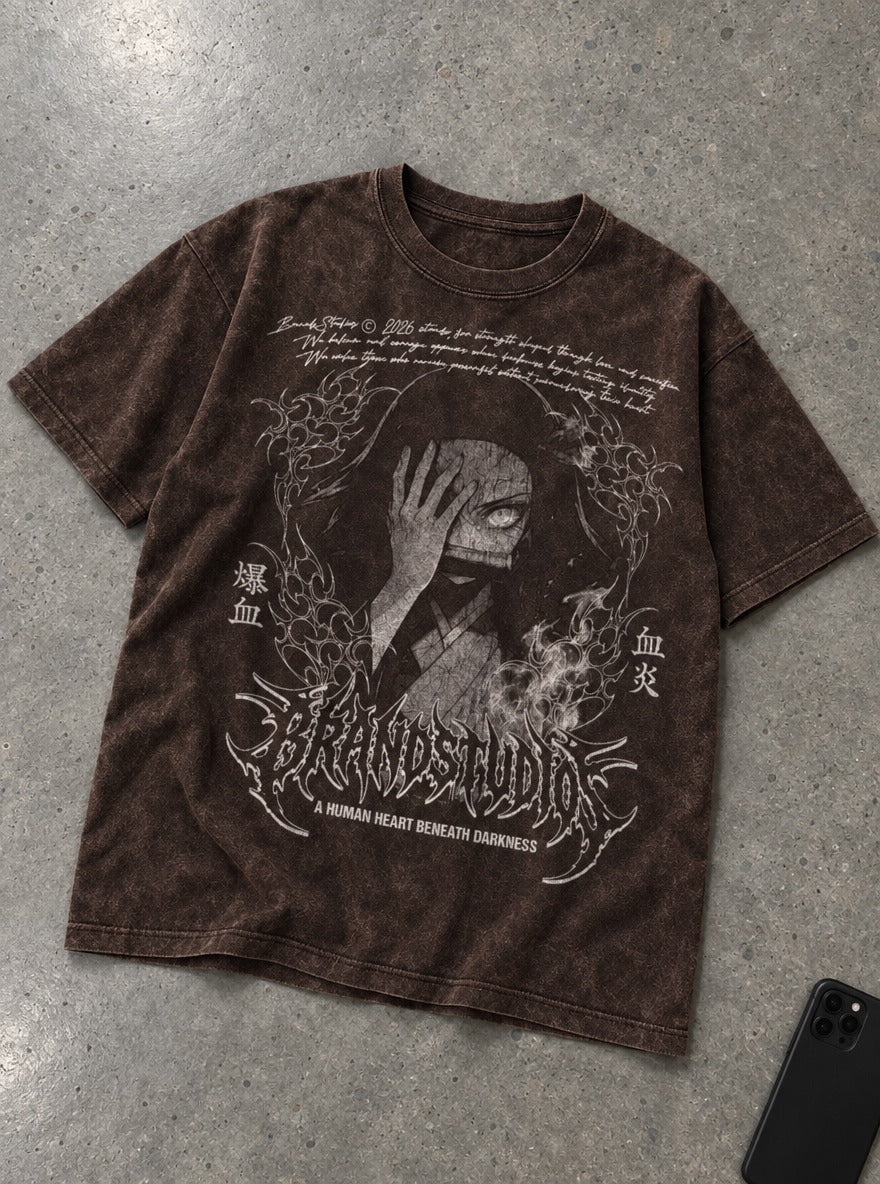 Silent Bloom – Brown T-Shirt – flat-lay | Demon Slayer