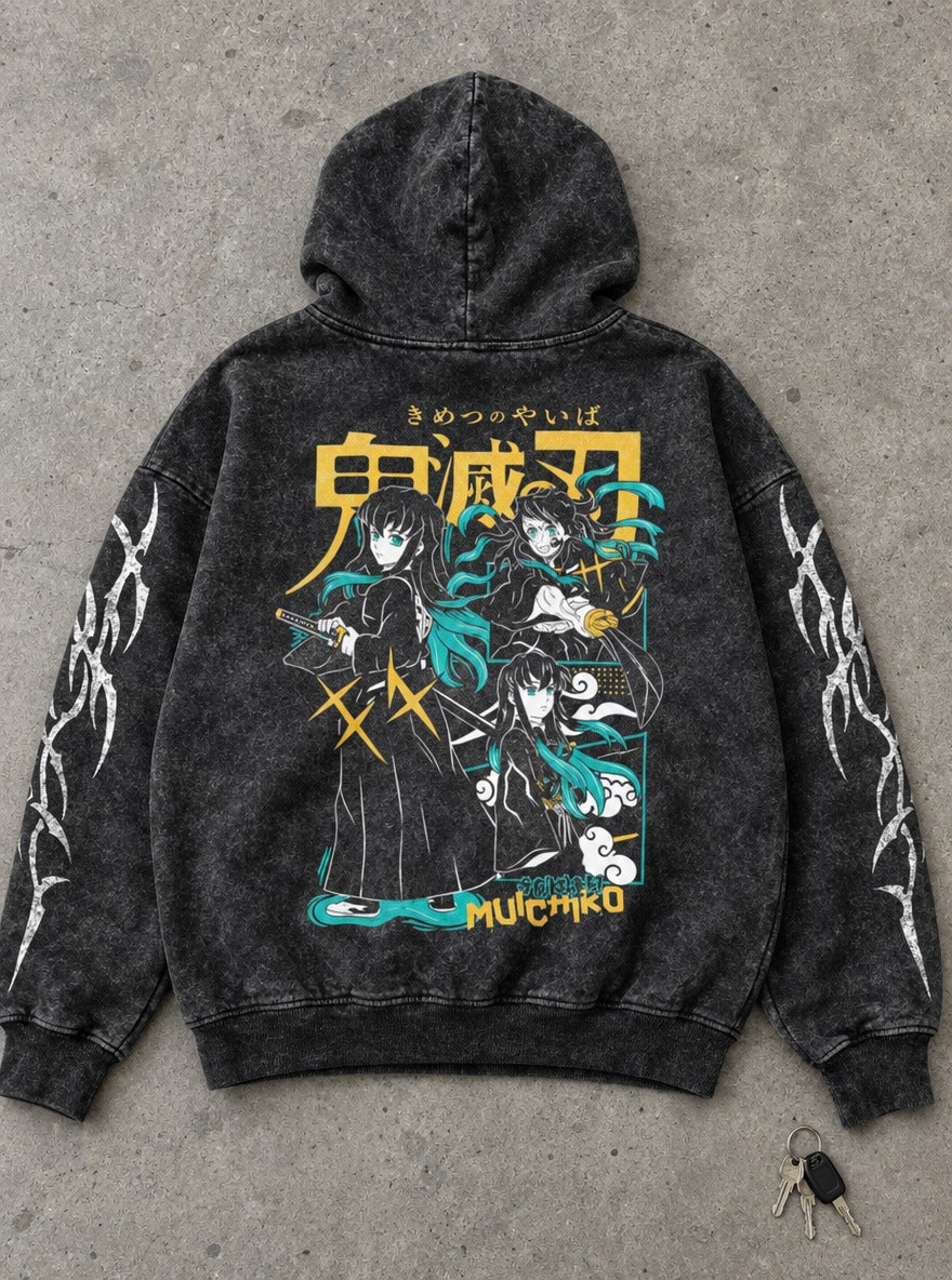 Silent Mist – Hoodie – flat-lay | Demon Slayer