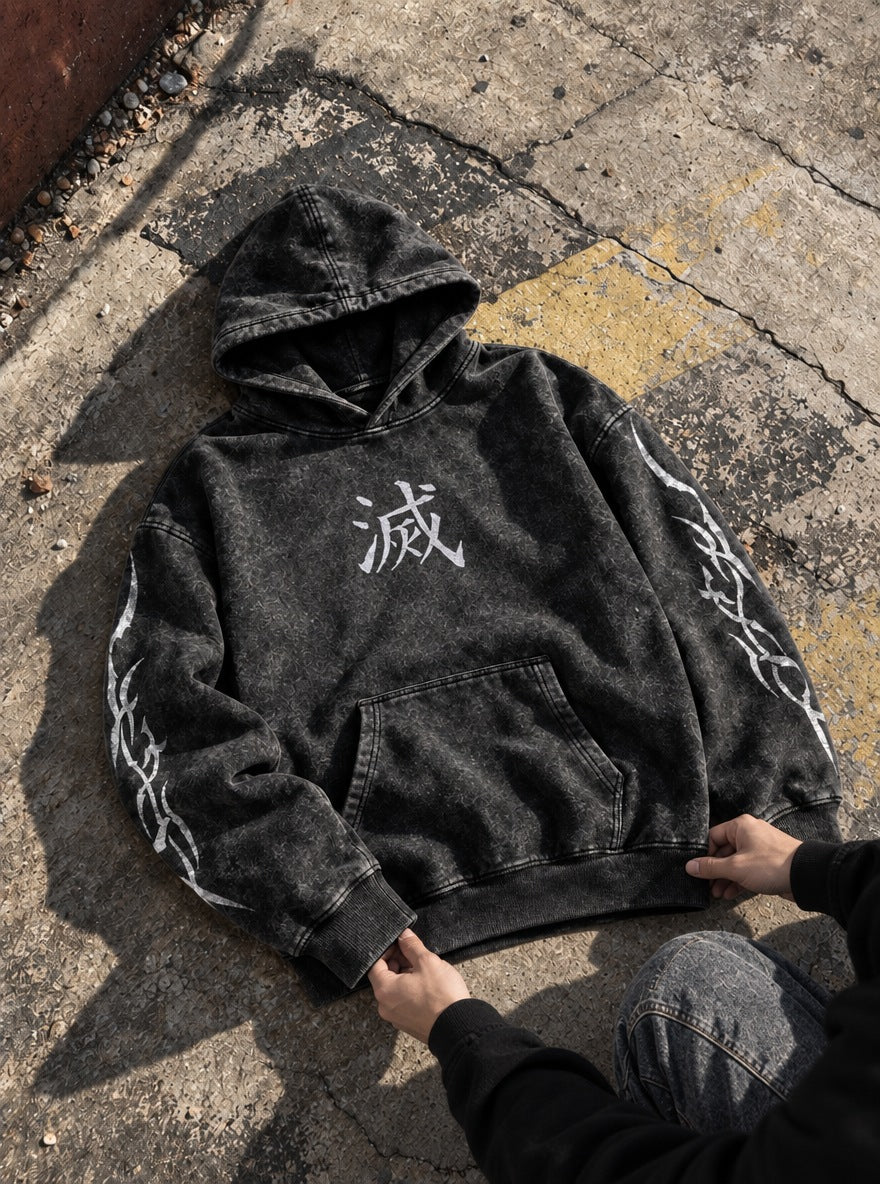 Slayer Mark – Hoodie – flat-lay | Demon Slayer