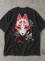 Slayer Mask – Black T-Shirt – flat-lay | Demon Slayer
