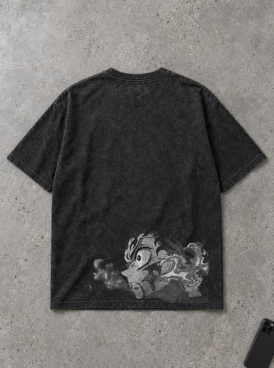 Smoke Fade – Black T-Shirt – flat-lay | Demon Slayer