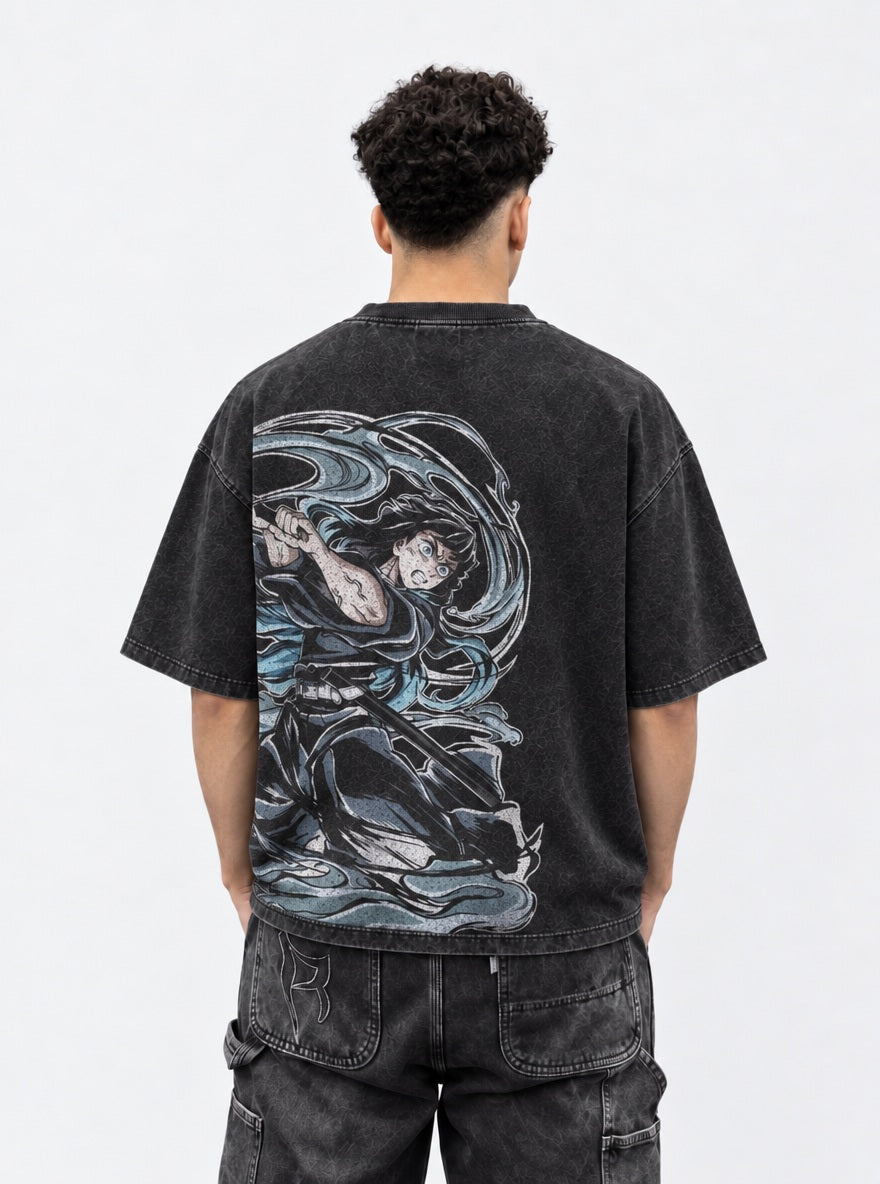 Muichiro Mist – Black T-Shirt – model shot | Demon Slayer
