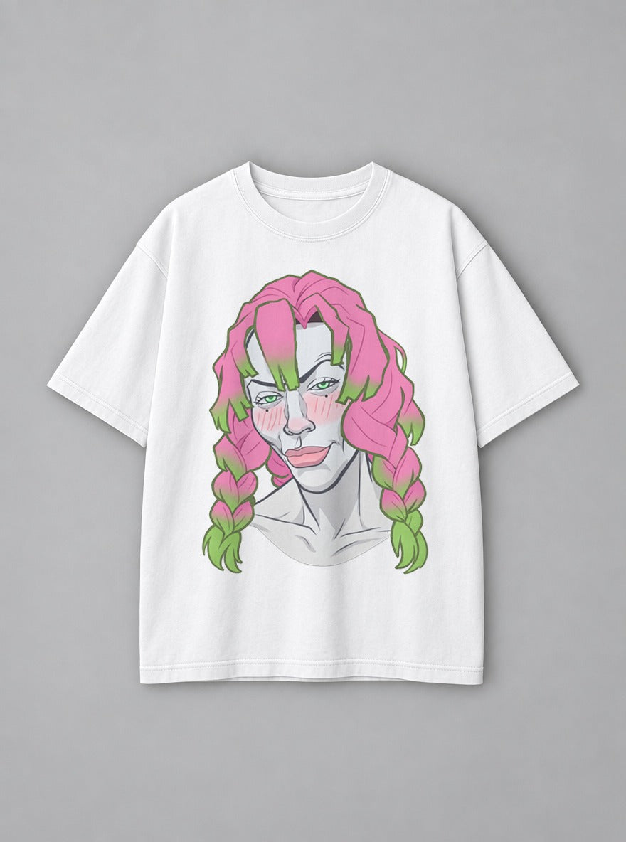 Squinty Mitsuri – White Tee – mockup | Demon Slayer