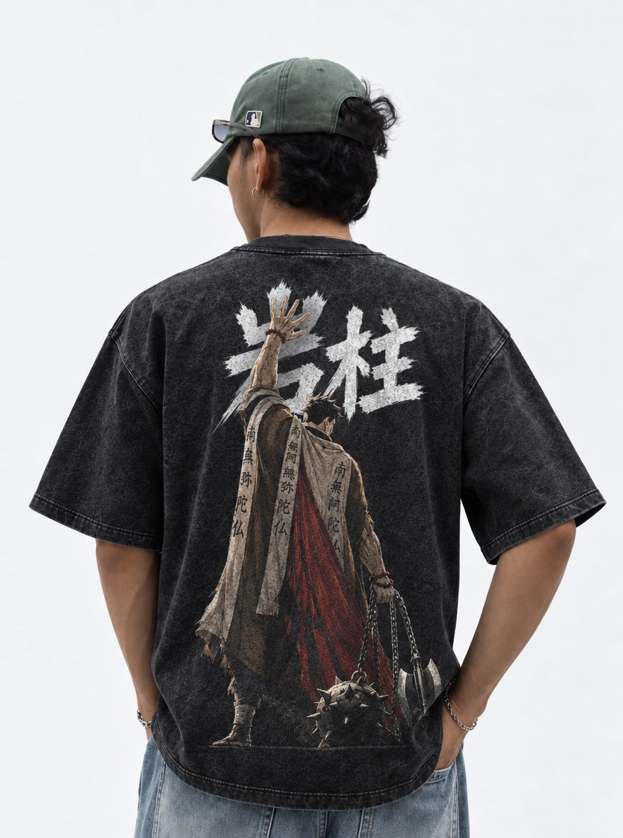 Stone Pillar – Black T-Shirt – model shot | Demon Slayer
