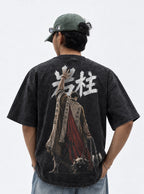 Stone Pillar – Black T-Shirt – model shot | Demon Slayer