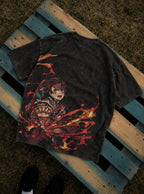 Sun Slash – Black T-Shirt – flat-lay | Demon Slayer