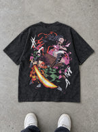 Tanjiro & Nezuko – Black T-Shirt – flat-lay | Demon Slayer