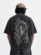 Tanjiro Blade – Black T-Shirt – model shot | Demon Slayer