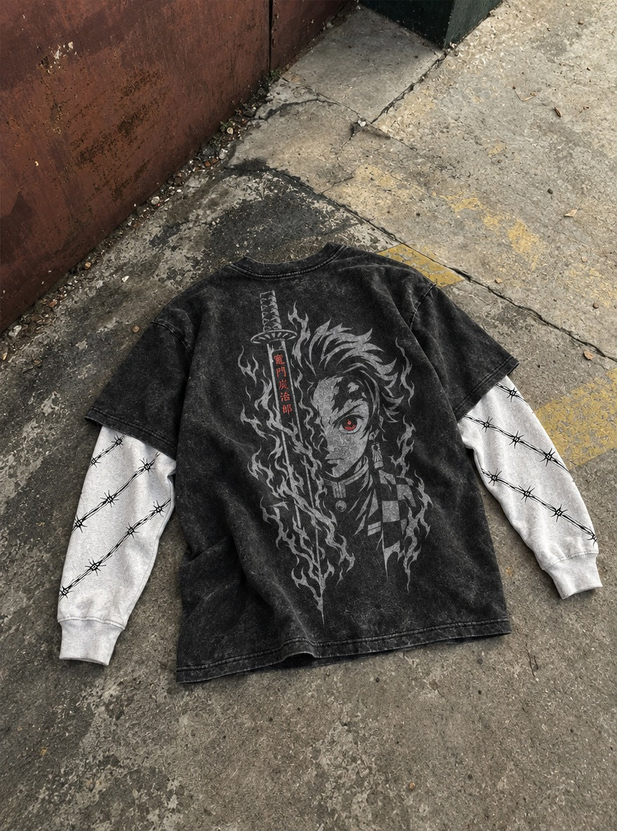 Tanjiro Blade – Double Sleeves – flat-lay | Demon Slayer