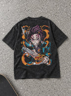 Tanjiro Duo – Black T-Shirt – flat-lay | Demon Slayer