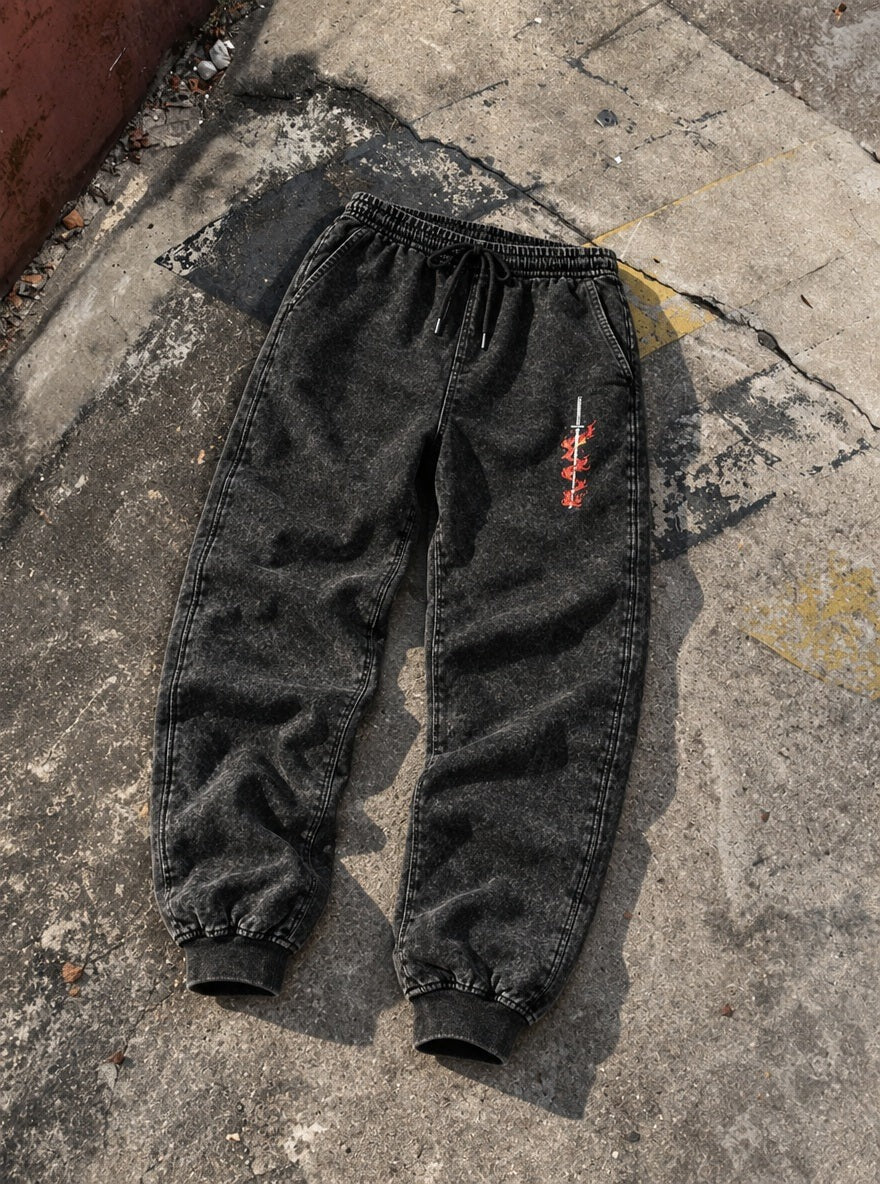 Tanjiro Logo Joggers – Tanjiro Logo Joggers – flat-lay | Demon Slayer