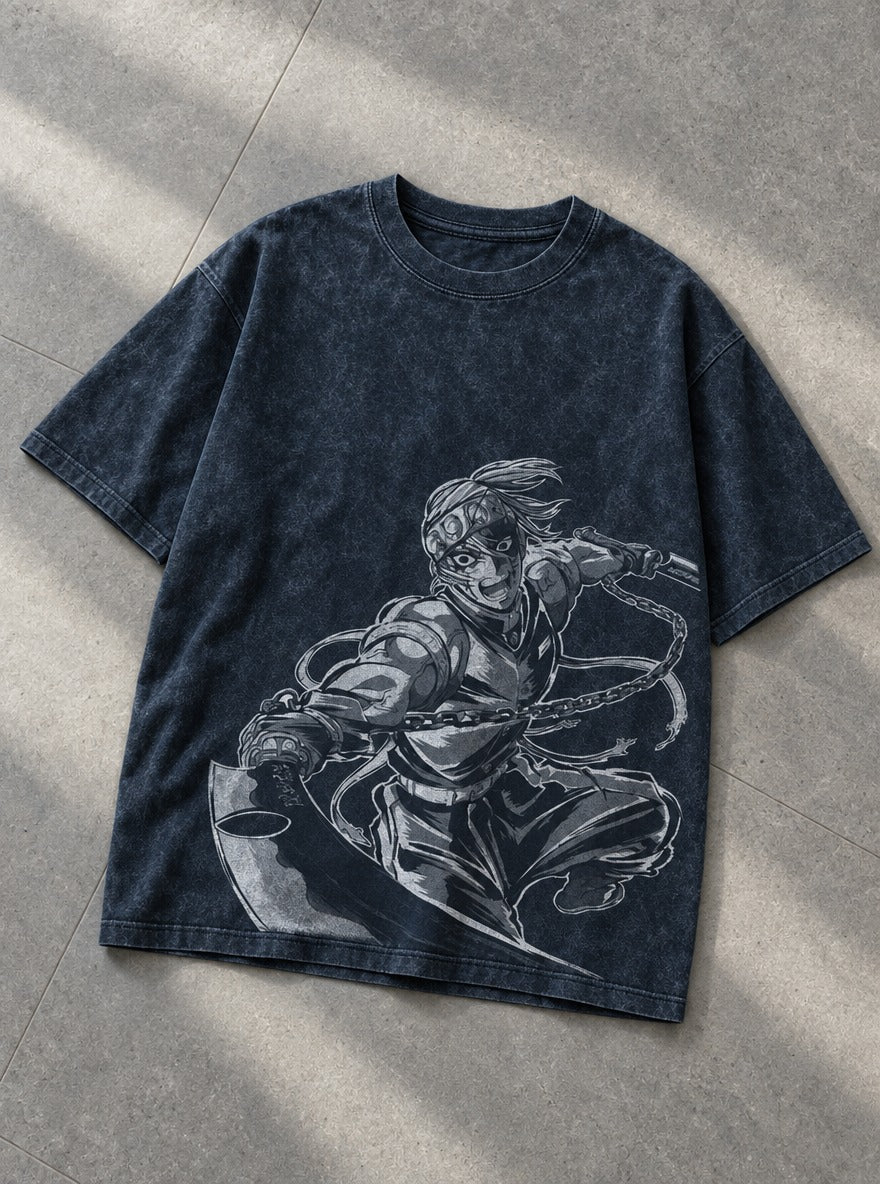 Tengen Flash – Navy Blue T-Shirt – flat-lay | Demon Slayer