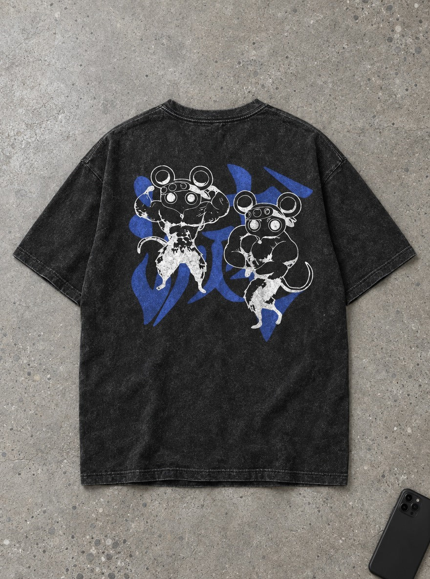 Tengen's Mice – Black T-Shirt – flat-lay | Demon Slayer
