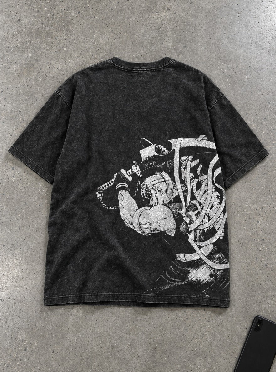 Tengen Uzui – Black T-Shirt – flat-lay | Demon Slayer